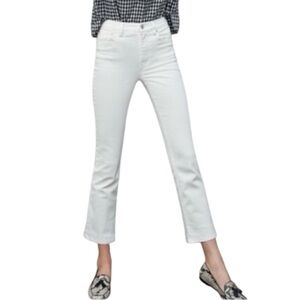 J. Crew White Billie Demi Boot Crop Jeans Kick-flare Denim Pants Size 27 EUC